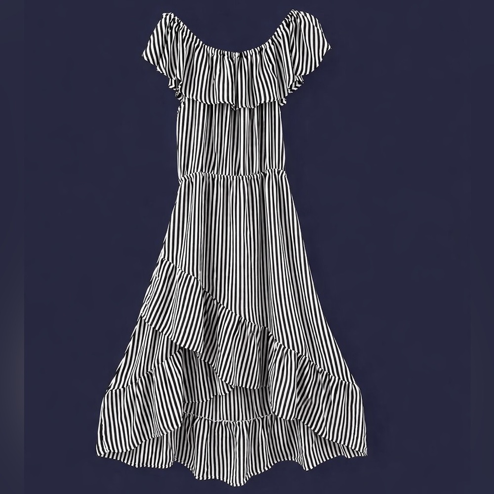 🔥 TOMMY BAHAMA Ruffled Off Shoulder Tiered Midi Dress